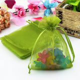 100 pcs Army Green Drawstring Organza Bag Wedding Candy Gift Bag 5x7cm 7x9cm