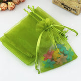 100 pcs Army Green Drawstring Organza Bag Wedding Candy Gift Bag 5x7cm 7x9cm