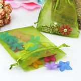 100 pcs Army Green Drawstring Organza Bag Wedding Candy Gift Bag 5x7cm 7x9cm