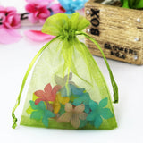 100 pcs Army Green Drawstring Organza Bag Wedding Candy Gift Bag 5x7cm 7x9cm