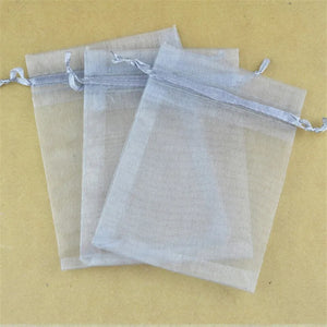 100 Gray Organza Gift Bags 5x7 Drawstring Wedding Candy Jewelry Packaging