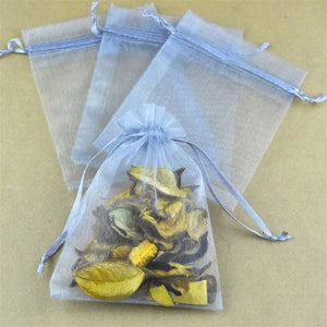 100 Gray Organza Gift Bags 5x7 Drawstring Wedding Candy Jewelry Packaging