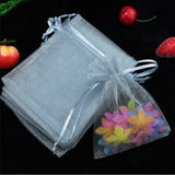 100 Gray Organza Gift Bags 5x7 Drawstring Wedding Candy Jewelry Packaging