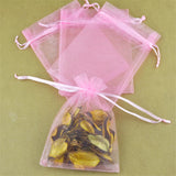 100 pcs Pink Organza Bag Wedding Candy Jewelry Packaging Display Gift Bag