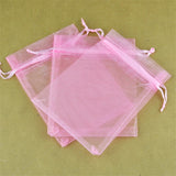 100 pcs Pink Organza Bag Wedding Candy Jewelry Packaging Display Gift Bag