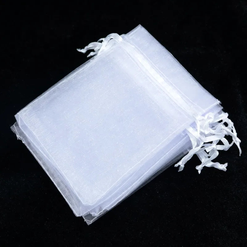 100 pcs Drawstring Organza Bag Wedding Candy Jewelry Packaging Gift Bag