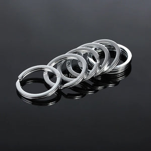 100 pcs 25MM Round Metal Keyring Rhodium Plated Key Ring Findings