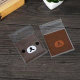 100 pcs Bear Plastic Cookie Bags Biscuit Snack Packing Candy Wedding Bags