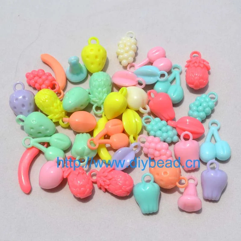 100pcs DIY Necklace Handmake Mix Style Cartoon Fruit Beads