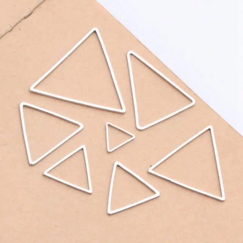 Copper minimalist geometric White-K Triangles earrings pendants