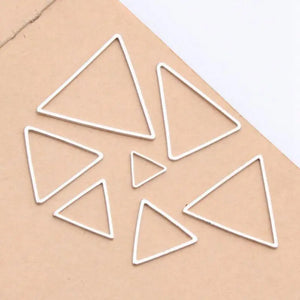 Copper minimalist geometric White-K Triangles earrings pendants