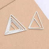 Copper minimalist geometric White-K Triangles earrings pendants