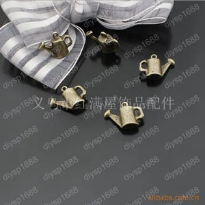 100 pcs Antique Bronze Watering Can Charms Pendants for Jewelry Making