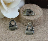 100 pcs Antique Bronze Handbag Shape Charms Pendants for Jewelry Making