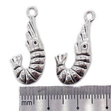 100 pcs Alloy Shrimp Pendant Jewelry Accessories 27x12mm DIY Earrings Necklace