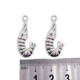 100 pcs Alloy Shrimp Pendant Jewelry Accessories 27x12mm DIY Earrings Necklace