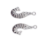 100 pcs Alloy Shrimp Pendant Jewelry Accessories 27x12mm DIY Earrings Necklace