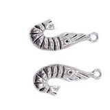 100 pcs Alloy Shrimp Pendant Jewelry Accessories 27x12mm DIY Earrings Necklace