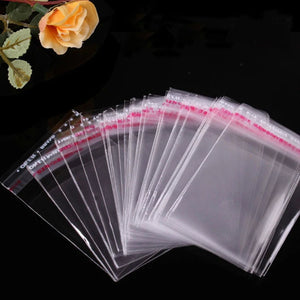 100 Transparent Self-Adhesive OPP Plastic Cellophane Bag for Food