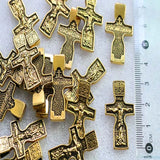 100pcs Bronze Orthodox Cross Pendant Bracelet Accessory Jewelry