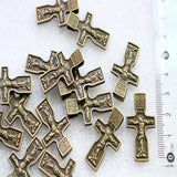 100pcs Bronze Orthodox Cross Pendant Bracelet Accessory Jewelry