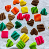 100 30mm Acrylic DIY Square Heart Bead Stickers for Jewelry Making