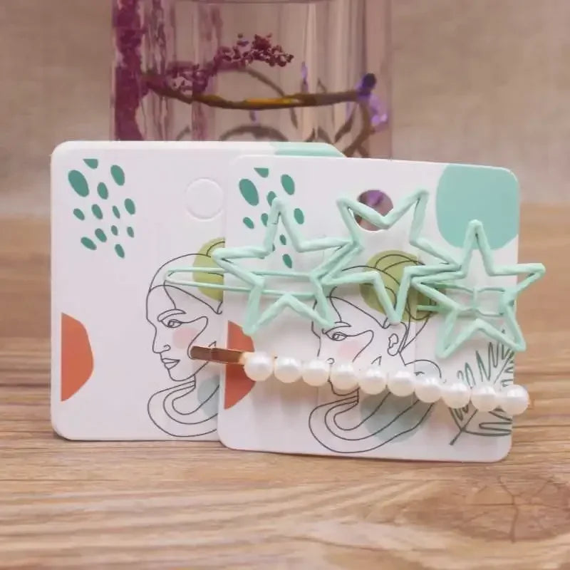 100pc Multi-Color Hair Clip Cards for Jewelry Display