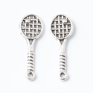 100 Vintage Badminton Racket Sports Charm Pendant DIY Jewelry 6607