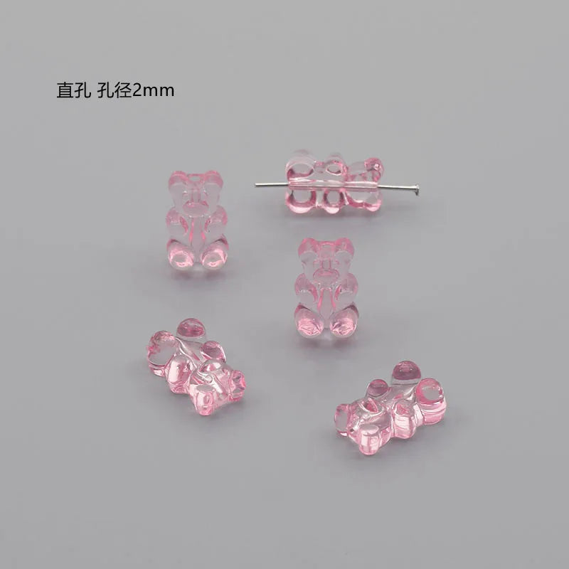 100pc Colorful Acrylic Bear Beads DIY Bracelet Jewelry Making 2021