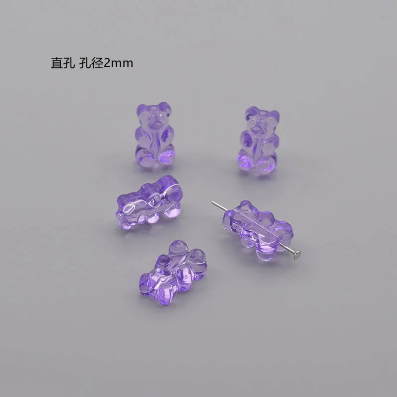 100pc Colorful Acrylic Bear Beads DIY Bracelet Jewelry Making 2021