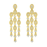 14k Diamond Drop Earrings for Women - Romantic Rhinestone Stud Earrings