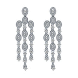 14k Diamond Drop Earrings for Women - Romantic Rhinestone Stud Earrings