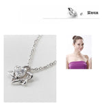 925 Silver necklace with round zirconia pendent