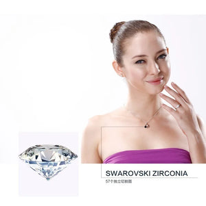 925 Silver necklace with round zirconia pendent