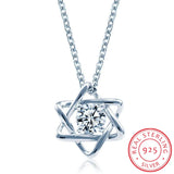 925 Silver Necklace with Round Zirconia Pendant