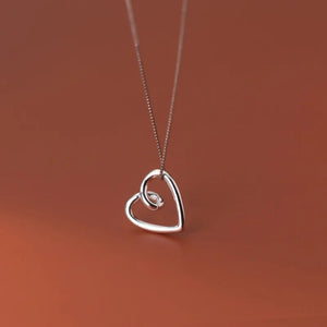 925 Silver Heart Pendant Necklace Women's Jewelry Gift