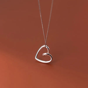 925 Silver Heart Pendant Necklace Women's Jewelry Gift