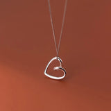 925 Silver Heart Pendant Necklace Women's Jewelry Gift