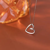 925 Silver Heart Pendant Necklace Women's Jewelry Gift