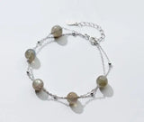 925 Silver Moonstone & Beads Chain Bracelet GTLS550
