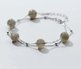 925 Silver Moonstone & Beads Chain Bracelet GTLS550