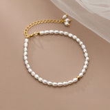 925 Sterling Silver Freshwater Pearl Bracelet Tassel C-S4694