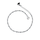 925 Sterling Silver Lucky Bean Oval Beads Chain Bracelet Women's C-S448