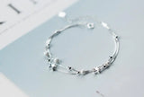 925 Sterling Silver Multi-layers Rows Beads Bracelet