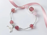 925 Silver Strawberry Quartz Mermaid Tail Cuff Bracelet