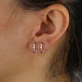925 Sterling Silver Pink Zircon CZ Clip Earrings