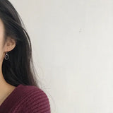 925 Sterling Silver Agate Oval Hook Dangle Earrings