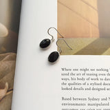 925 Sterling Silver Agate Oval Hook Dangle Earrings