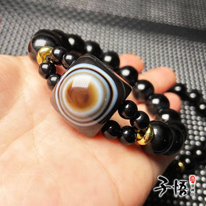 100% Real Dzi Agate Bracelet Natural Texture Dzi Jade Bracelet