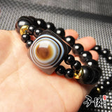 100% Real Dzi Agate Bracelet Natural Texture Dzi Jade Bracelet
